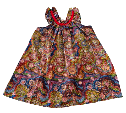 Goanna Dreaming Ruffle Dress