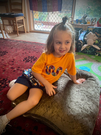 Rainbow Serpent Tee  - Harmony Week Orange (Preorder)