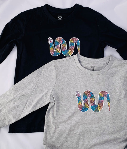 Rainbow Serpent Kids Long Sleeve Tshirt